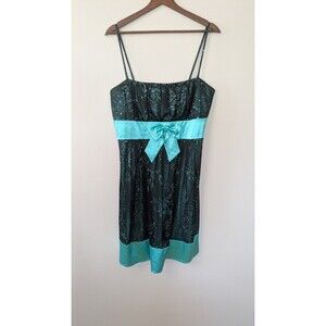 Vtg Y2K Taboo Fairy Grunge Babydoll Dress Black Blue Sheer Whimsigoth Glitter 2X